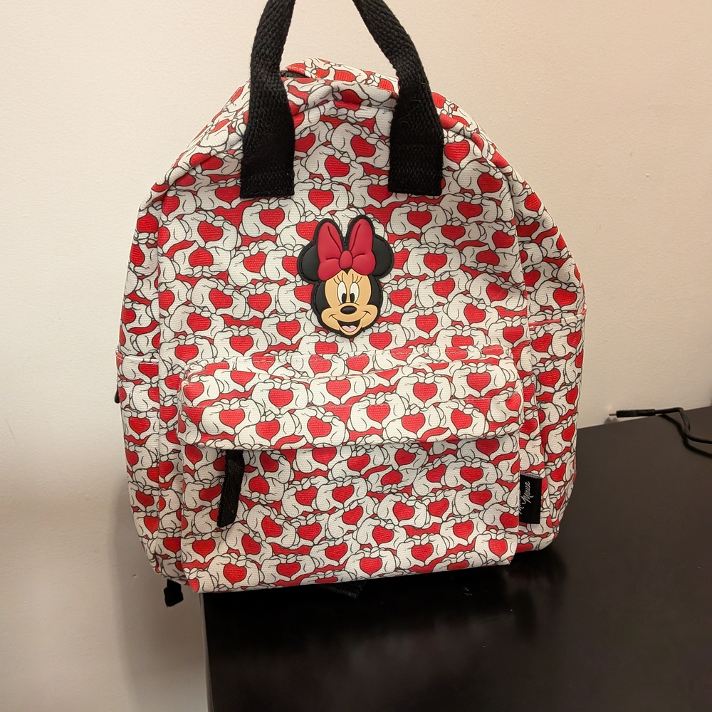Disney Minnie Mouse Red and White Patterned Backpack